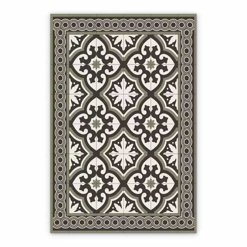 Mata winylowa złote kafelki azulejos