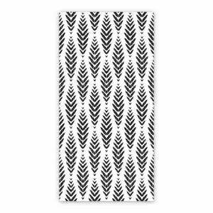 Dywan winylowy abstrakcja czarne liście