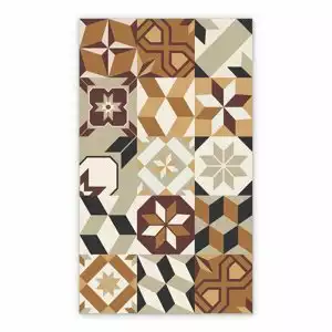 Mata winylowa azulejo patchwork geometria