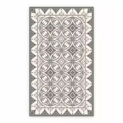 Dywan winylowy beżowe okrągłe kafelki